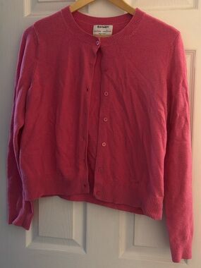 Old Navy fine knit bright pink button up cardigan